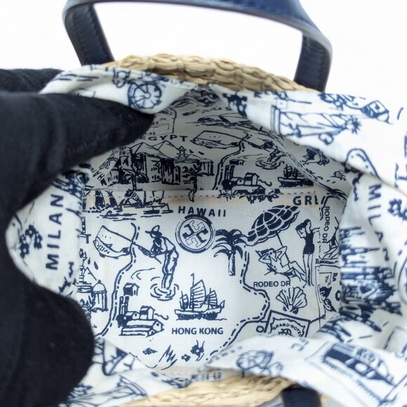 TORY BURCH Nano Picnic Straw Basket Shoulder Bag Perry Limited Edition - Picture 15 of 16